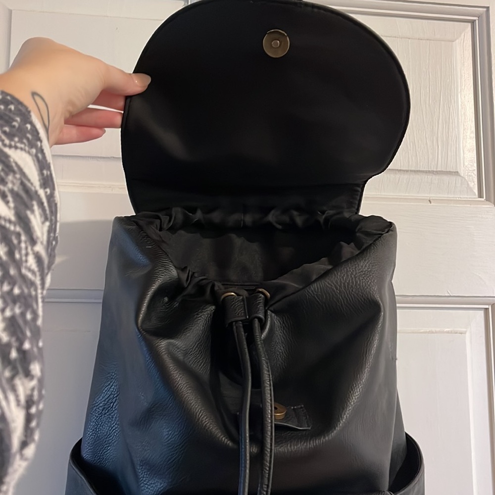 Universal Thread Black Leather Backpack - image 2